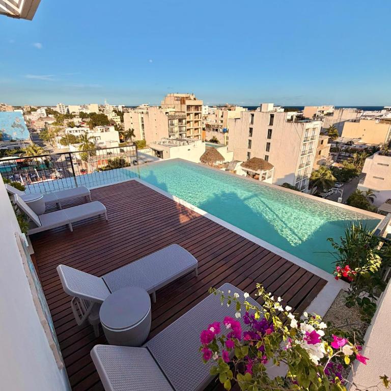 Nuevo estudio con rooftop y alberca cerca de la 5a Av y playa - One-Bedroom Apartment - 1