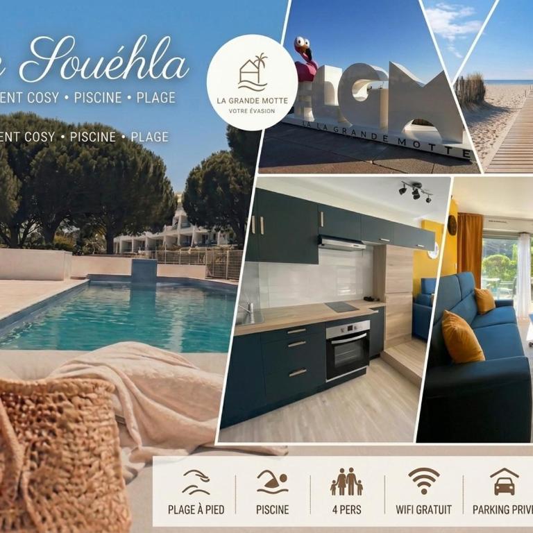 Le Souéhla Appart 4 pers-Piscine Wifi Parking Mer - Studio - 1