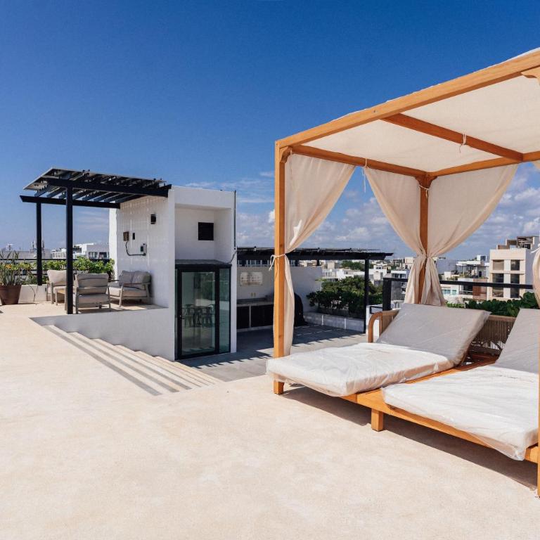 Cerca de la playa - Roof con alberca- Depto moderno! - One-Bedroom Apartment with Balcony - 7