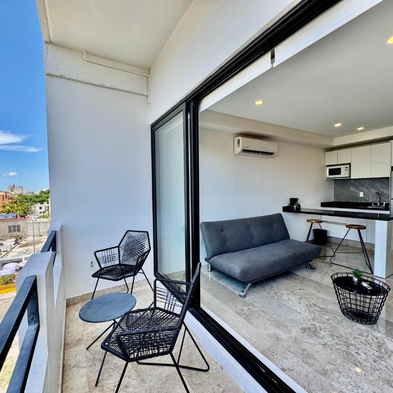 Cerca de la playa - Roof con alberca- Depto moderno! - One-Bedroom Apartment with Balcony - 17