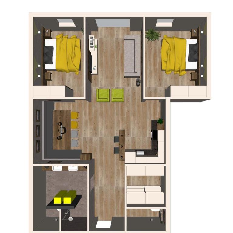 Aparthotel AlpTirol - Apartment mit 2 Schlafzimmern (Stadlblick) - 1