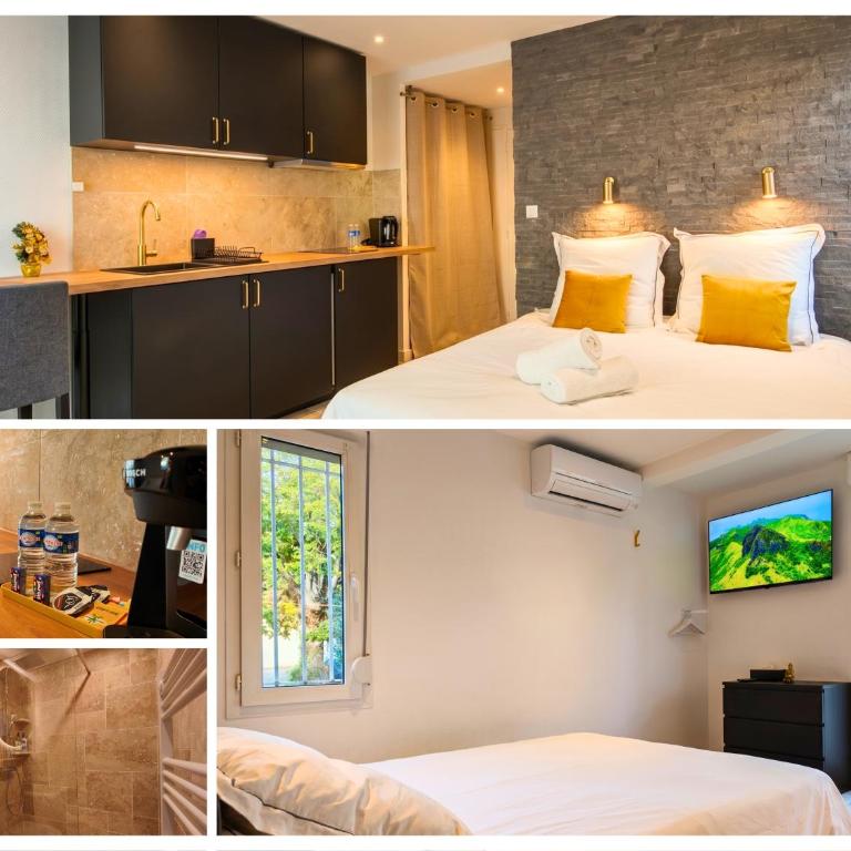 Airkeys Studio 26 - Idéal Couple en Escapade Aix - Cocon lumineux & Déco Soignée en RDC - Parking Privé GRATUIT - 15min à pied Centre Aix & Rotonde - Sciences Po à 2 pas - WIFI HD - CLIM - Studio Deluxe - 2