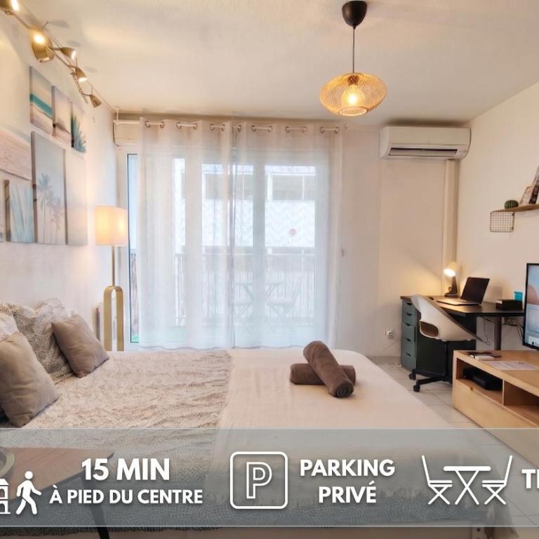 Airkeys Le Galice - Idéal Couple en Escapade Aix Culture & Détente - Terrasse Privée - Calme - Parking GRATUIT - Bastide Cézanne en face - Centre Aix 15min à pied - WIFI HD - Climatisation - Studio - 1