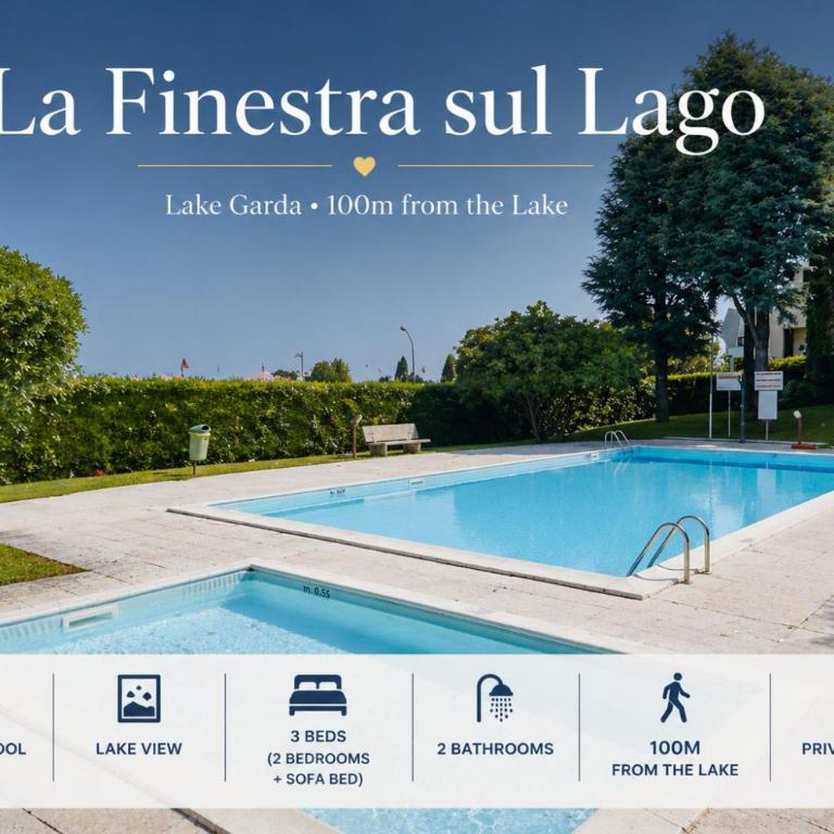 La Finestra sul lago - 100mt lake - wonderful lake view for 6 people, pool, free parking - Appartamento con 3 Camere da Letto - 1