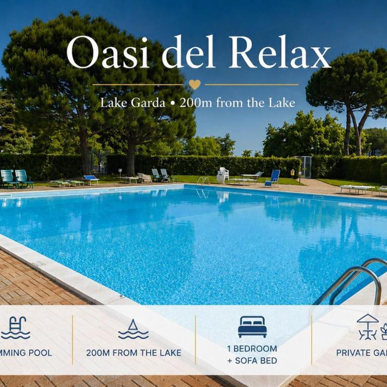 Oasi del relax - 100mt lake - wonderful apartment with private garden and pool - Appartamento con 1 Camera da Letto - 1