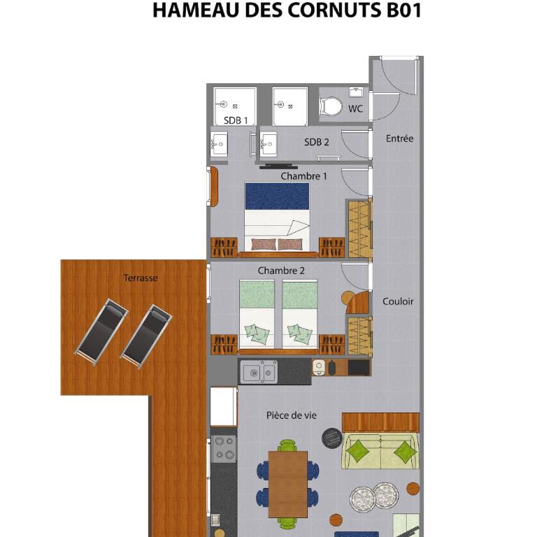 Hameau des Cornuts - Apartment B01 - Apartamento de 2 dormitorios - 18