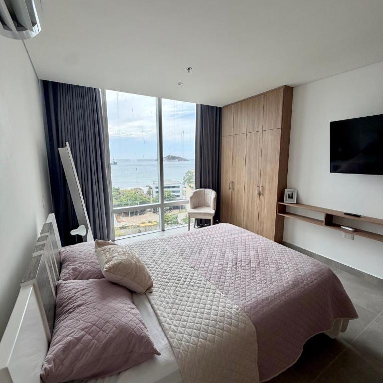 Moderno apto con vista al mar, Centro Santa Marta - Two-Bedroom Apartment - 6