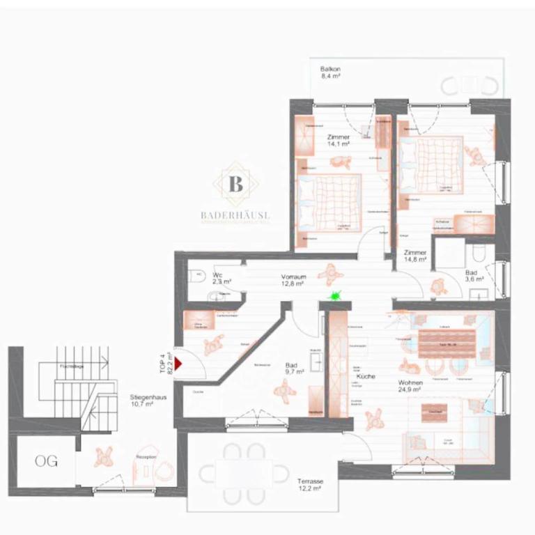 Apartment in Bramberg near Cable Car - Apartment mit 1 Schlafzimmer - 50