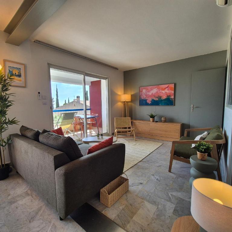 T3 neuf vue mer, à 300m de la plage, piscine et parking privé - Apartamento de 2 dormitorios - 8