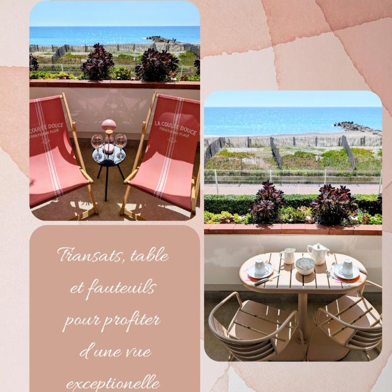 Studio Vue mer, Piscine, Wifi, Climatisation, Parking privé, Terrasse 1ère ligne - La Coulée Douce - Appartement - Vue sur Mer - 2