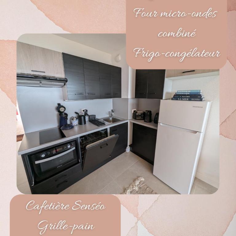 Studio Vue mer, Piscine, Wifi, Climatisation, Parking privé, Terrasse 1ère ligne - La Coulée Douce - Appartement - Vue sur Mer - 15