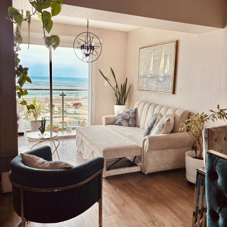 Depa premium 3 hab, Vista al mar-Arena1, Piscina, Sauna, Cerca Aeropuerto - Apartamento - 77