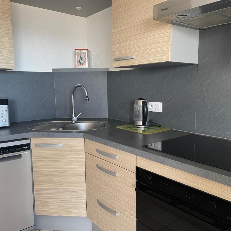 T2 climatisé, vue Mer totale, ascenseur, 2 à 4 pers, parking privé, Wifi fibre, proche des commerces, Kanumera Barcarès - Apartment mit Meerblick - 5