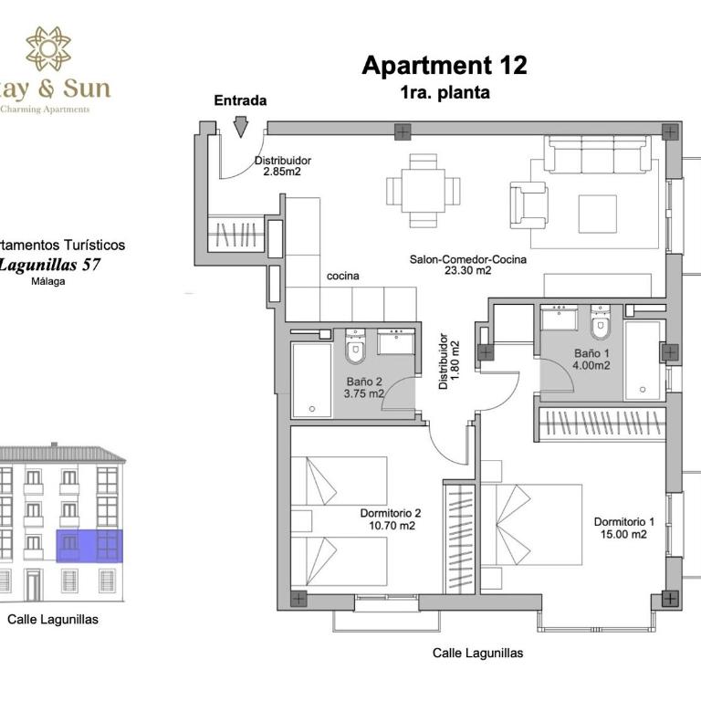 Apartamentos Turísticos Lagunillas 57 - Apartamento de 2 dormitorios con vistas a la ciudad - 15