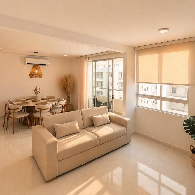 Cartagena Inawa Condo - Sleeps 6 - 7 min Walking from beach - Family Two-Bedroom Apartment with View - 1