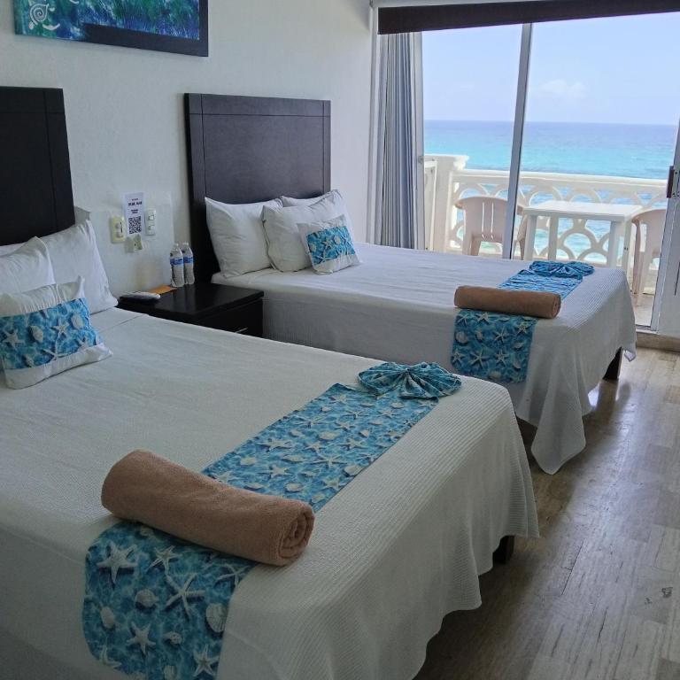 “Magic Sunrise at Cancun” - Habitación Doble Estándar con vistas al mar - 2 camas - 1