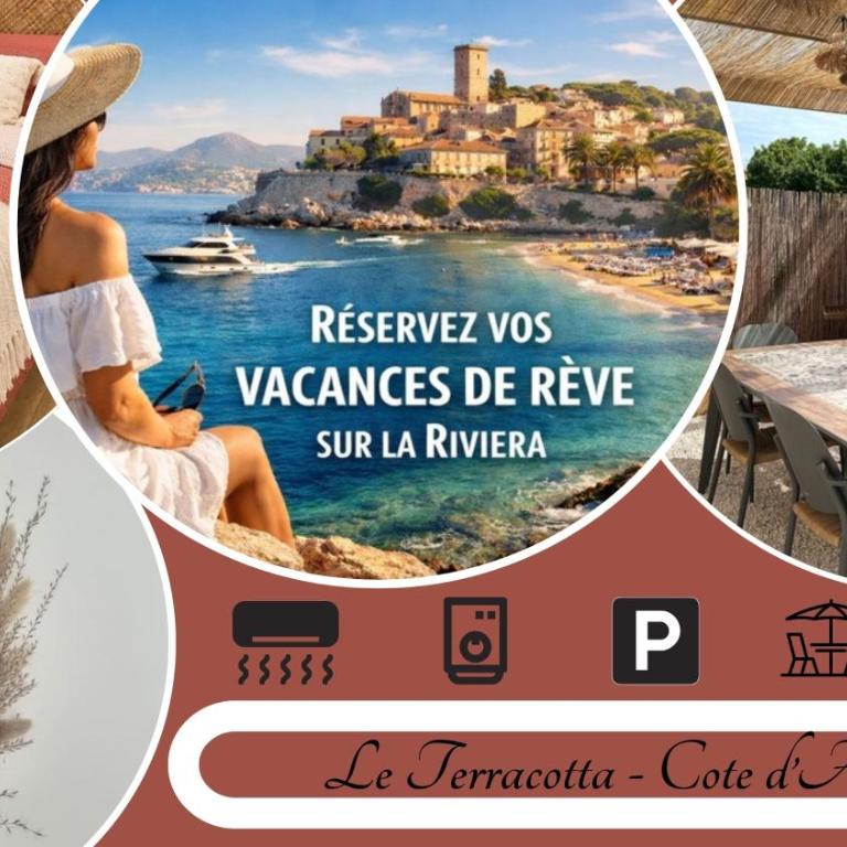 LE TERRACOTTA COTE D'AZUR - Proche PLAGE - Terrasse & Confort - CLIM - Parking et Wifi Gratuit- OFFRE SPECIALE - One-Bedroom Apartment - 1