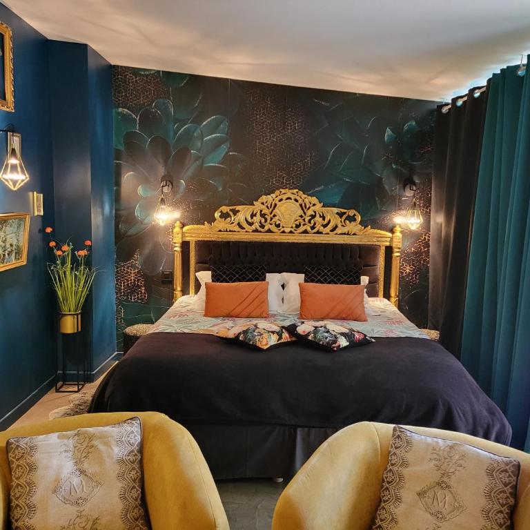 Au secret des Brégines - Chambre Lit King-Size avec Baignoire Spa - 3
