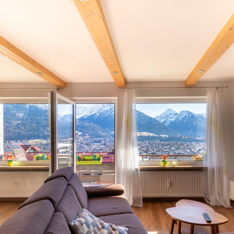 Panoramablick mit Balkon, große Sauna, Alpenjuwel 2 Oberstdorf - Apartment mit 1 Schlafzimmer - 1