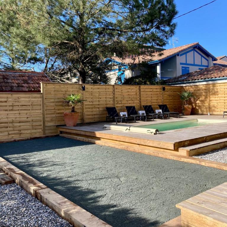Villa 5 ch 10 personnes Loustau, Capbreton plage - Villa avec Piscine Privée - 9