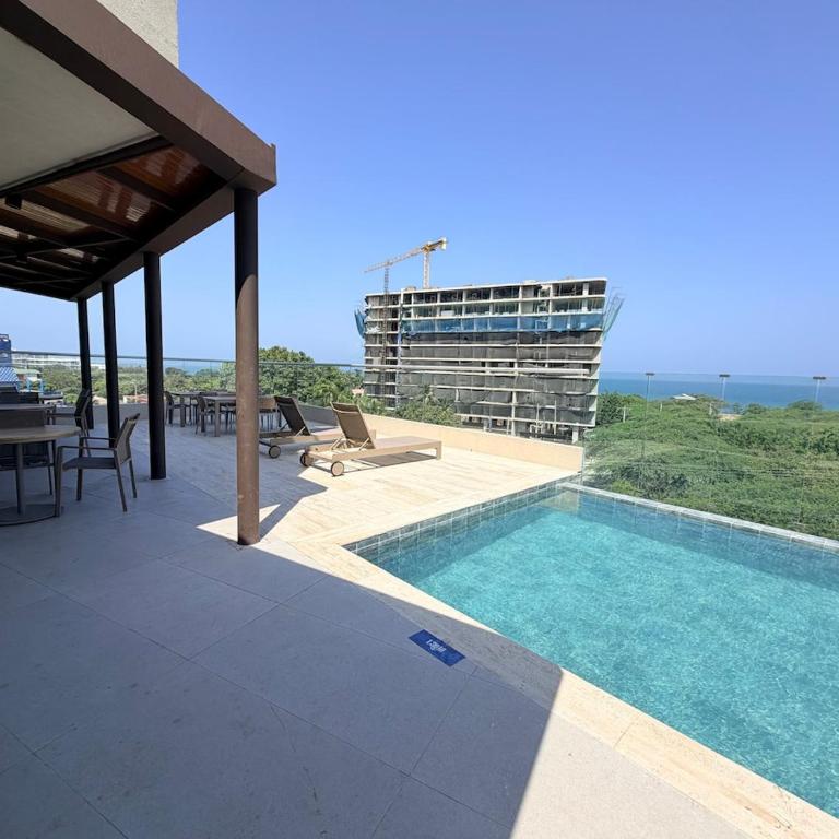 Santa Marta Paradise Donde el Océano es tu Vecino Terraz - One-Bedroom Apartment with Sea View and Terrace - 8