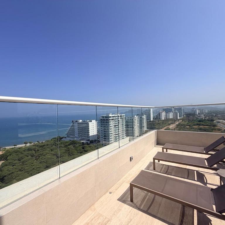 Santa Marta Paradise Donde el Océano es tu Vecino Terraz - One-Bedroom Apartment with Sea View and Terrace - 16