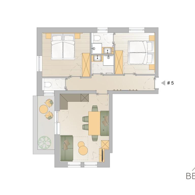 Berghof Apartments - Apartment mit 2 Schlafzimmern und Balkon - 2