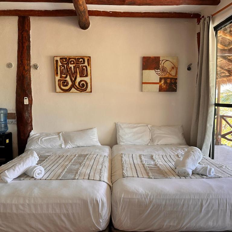 Choby's House Holbox - Habitación Doble Deluxe con vistas al mar - 2 camas - 6