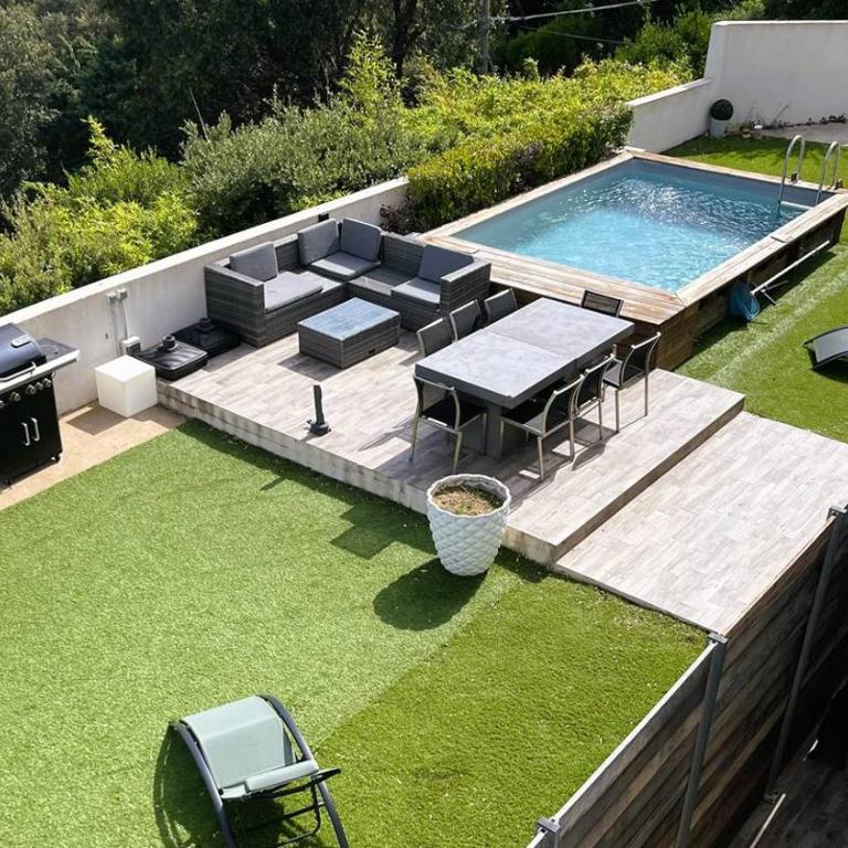Appartement Pascialella, 7 pers, piscine chauffée, vue mer - Maison 2 Chambres - 4