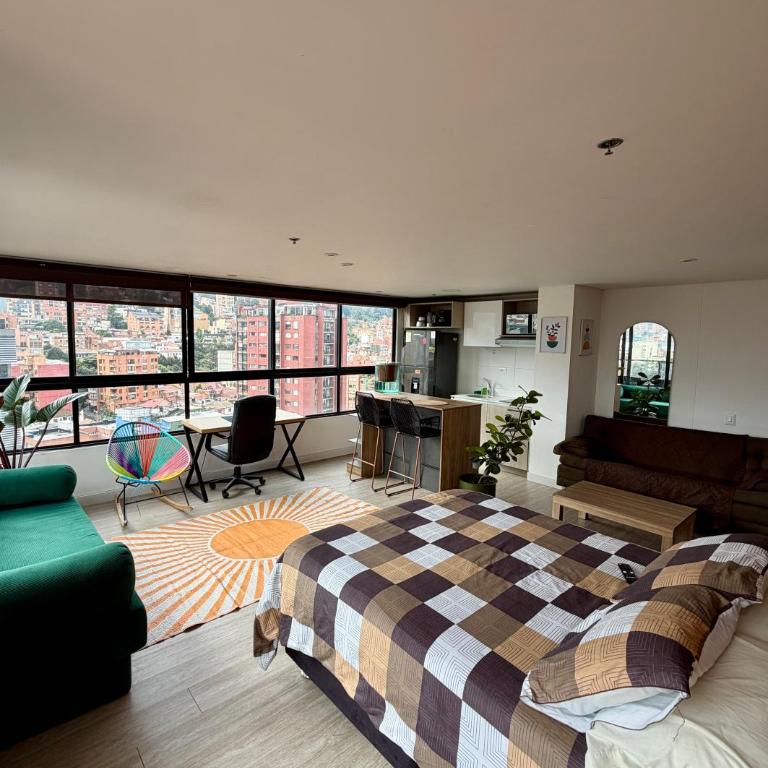 Loft & Terraza Vista Cerros Capitalinos Chapinero Central - Apartamento de 1 dormitorio - 12