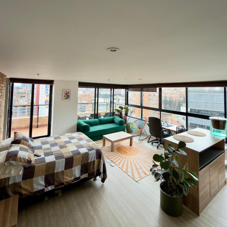 Loft & Terraza Vista Cerros Capitalinos Chapinero Central - Apartamento de 1 dormitorio - 2