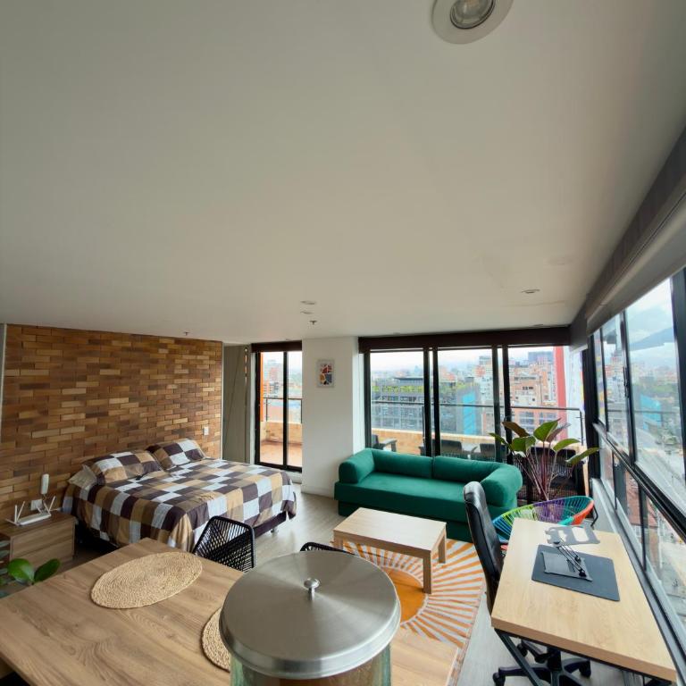 Loft & Terraza Vista Cerros Capitalinos Chapinero Central - Apartamento de 1 dormitorio - 11