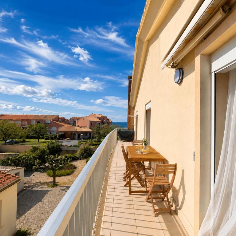 Brise Marine - Appartement 2 chambres avec balcon, vue mer & parking privé à 30 m de la plage - Appartement 2 Chambres avec Balcon et Vue sur la Mer - 15