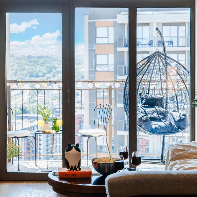 WF Pulse Riverview with Terrace and Free Parking - Two-Bedroom Deluxe Apartment with Balcony - 4
