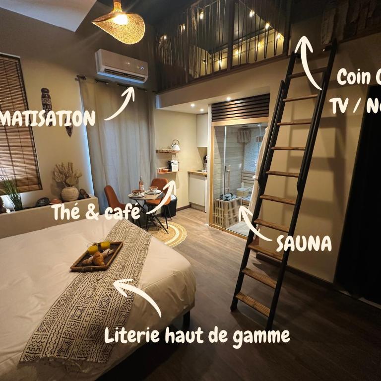 Le Jacaranda - Suite africaine - Sauna & Netflix - One-Bedroom Apartment - 7