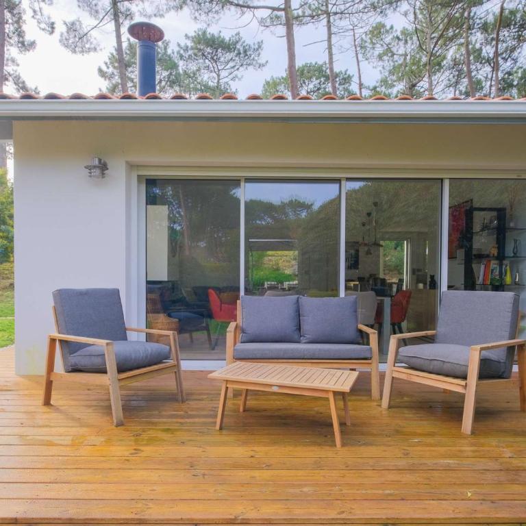 Maison de charme à Biscarrosse Plage, 8 pers, proche océan, jardin spacieux, terrasse, annexe. - FR-1-877-40 - Villa - 3