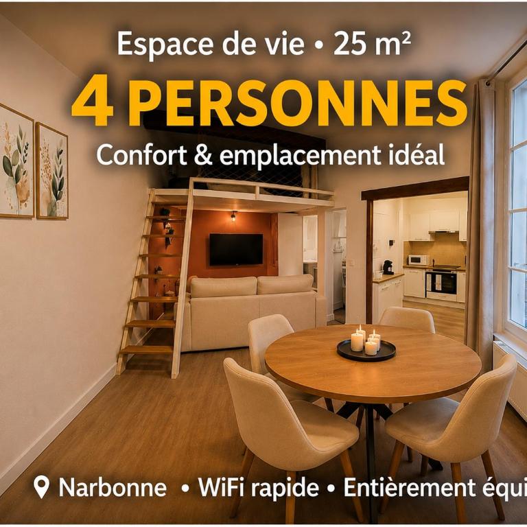 Studios Scandinaves rénovés au Centre Narbonne Wi-Fi - Family Studio - 3