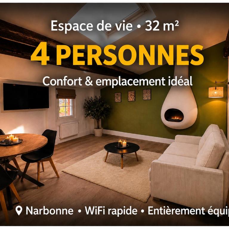 Studios Scandinaves rénovés au Centre Narbonne Wi-Fi - Family Studio - 5