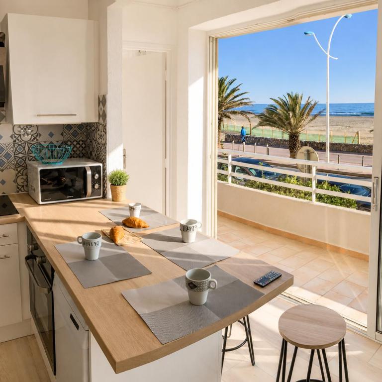 "PLAGE" Splendide Vue Mer depuis la chambre et le salon cuisine, 20m de la plage! - Appartamento con 1 Camera da Letto - 4