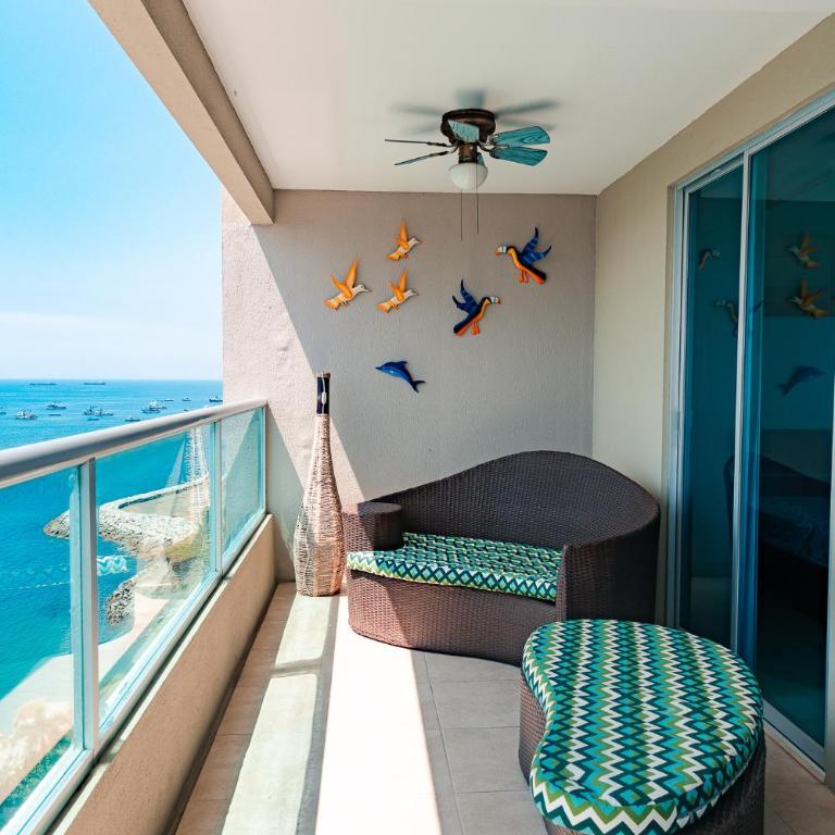 Departamento con vista al mar, piscina, jacuzzi y área BBQ - Apartment - 29