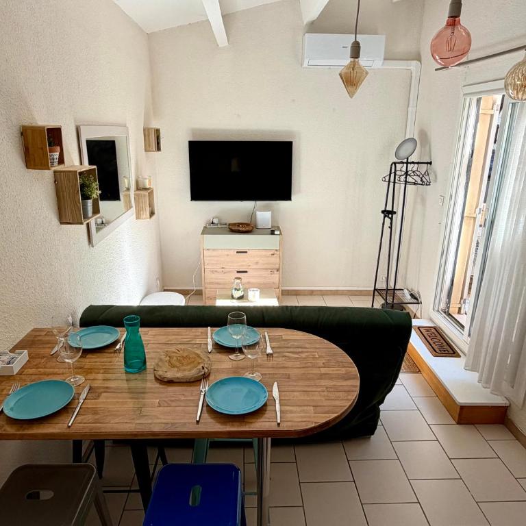 Appart 2 à 4 personnes Clim Wifi Terrasse Parking Mer - Appartamento Monolocale con 1 Letto Matrimoniale - 10