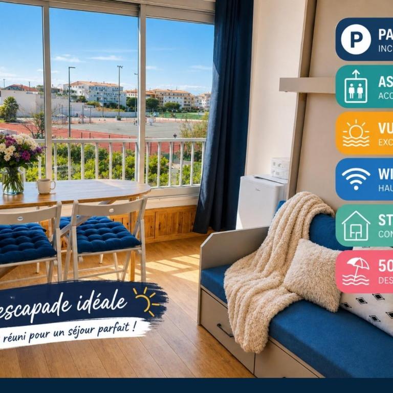 L'écume Bleue Studio 50m des plages Vue Mer, Wifi & Parking - Apartamento con vistas al mar - 1