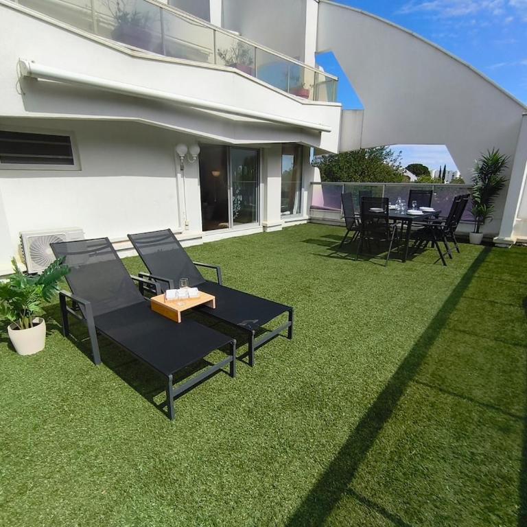 T2 cabine - Terrasse 45m2 - Piscine - Clim - Parking privé - Apartment mit 1 Schlafzimmer und Gartenblick - 8