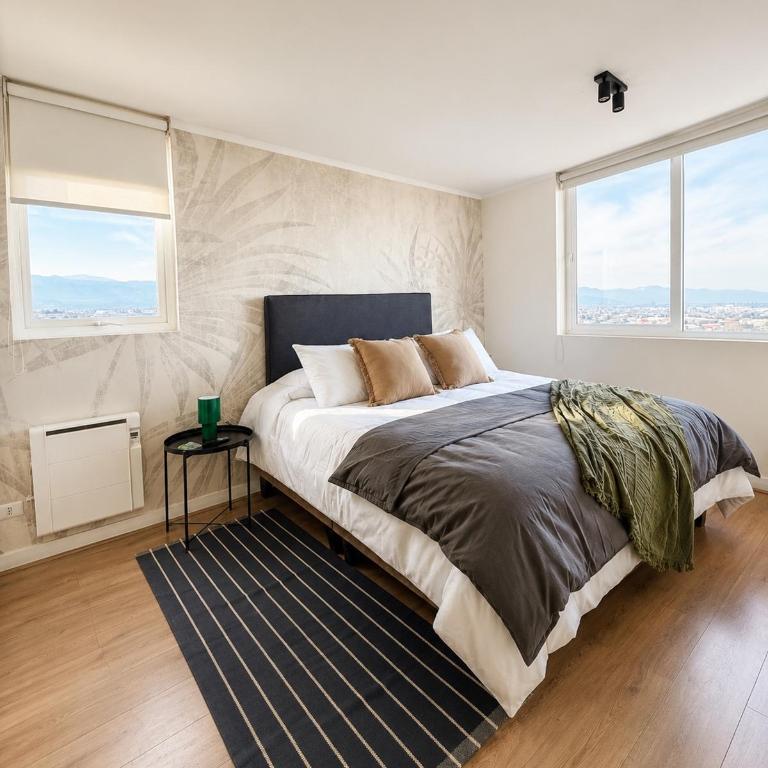 Vista Cordillera Piso 15 , Parking, Metro y Mall Plaza Egaña, Fast WIFI - Apartamento Deluxe de 2 dormitorios con balcón - 11
