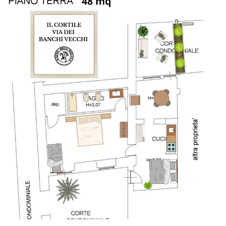 Il Cortile di Via dei Banchi Vecchi - Appartamento con 1 Camera da Letto - 40