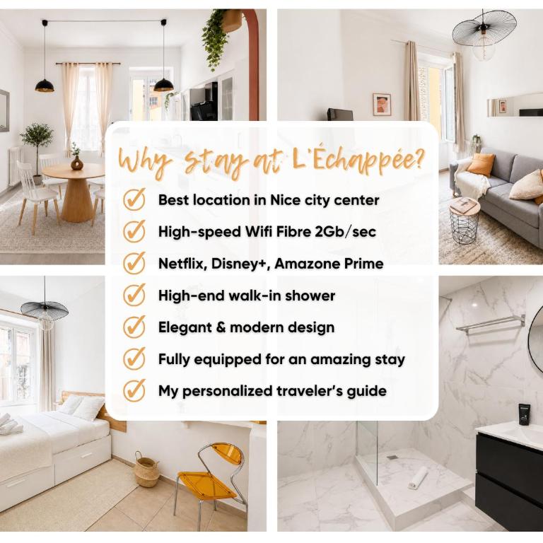 L'Échappée de Nice Riviera I Centre-ville I Climatisé I Proche Gare et Plage I Idéal Couple et Famille - Appartement 2 Chambres Deluxe - 2