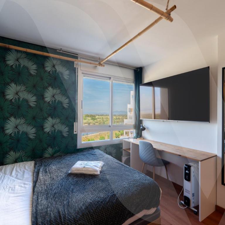 Appartement 2 chambres Vue mer & rivière 50m plage Clim & linge - Apartamento de 2 dormitorios - 12