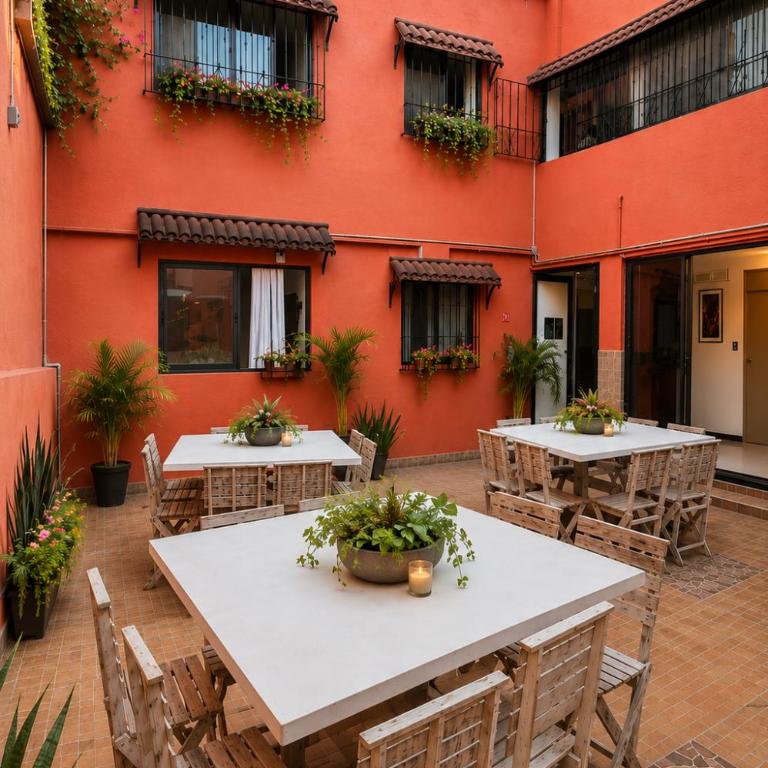 Morada Luna Coyoacán - Chambre Double avec Salle de Bains Commune - 1