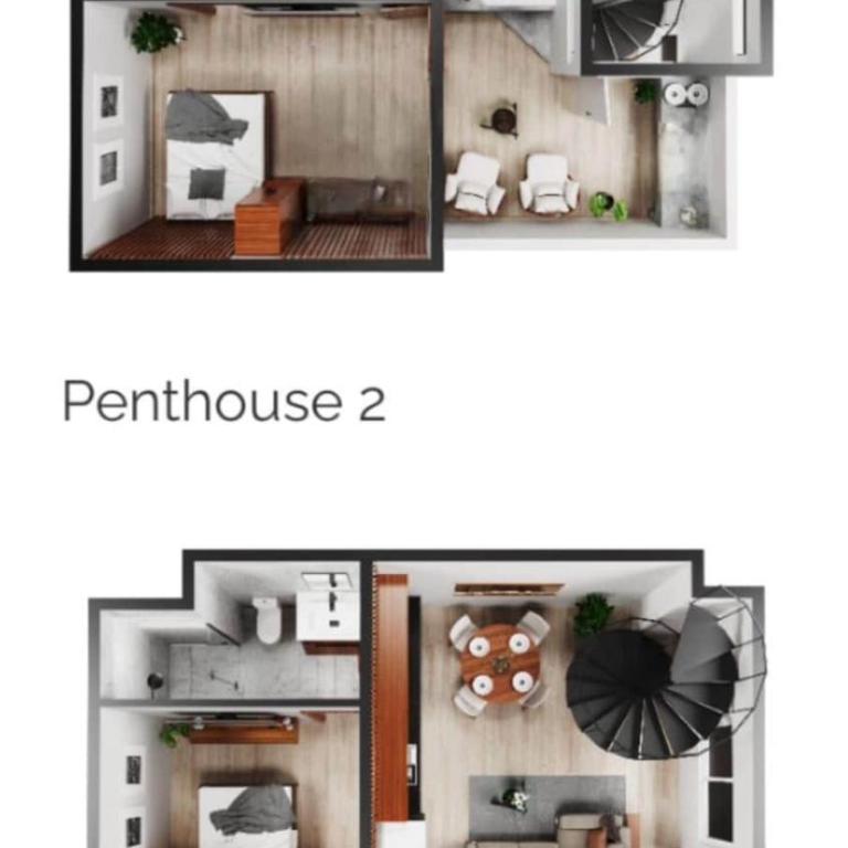 Central 40, 2 bdr Penthouse, Jacuzzi privado - Two-Bedroom Apartment with Balcony and Terrace - 40