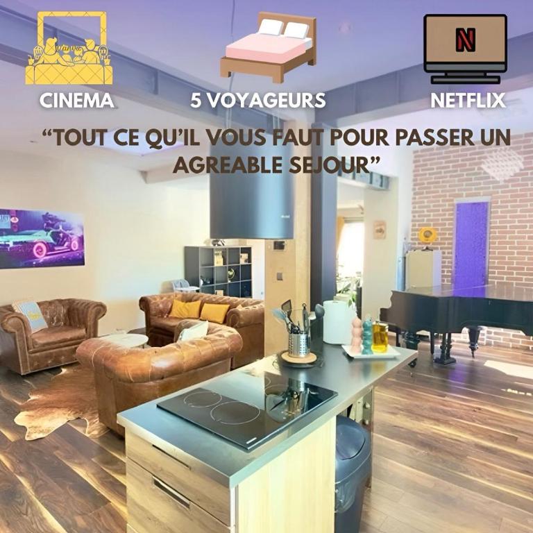 L'Atelier Industriel - Cinéma - Jardin - 5 pers - Appartement 2 Chambres - 1